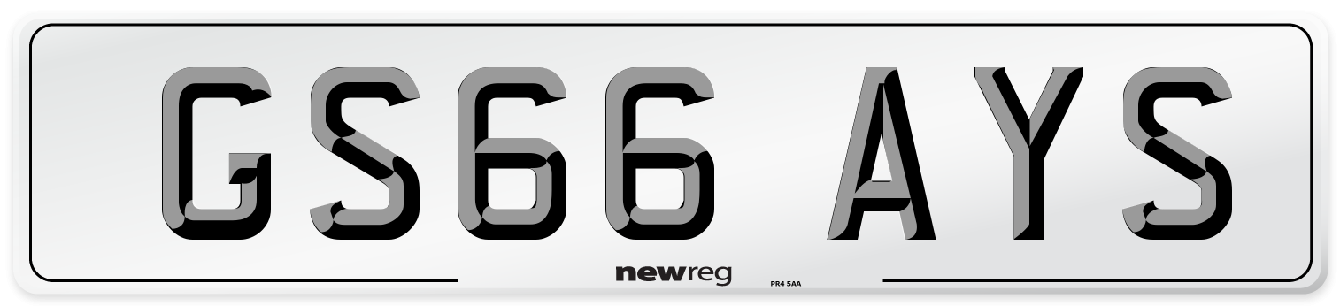 GS66 AYS Number Plate from New Reg